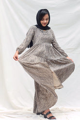 Yezwe Leopard Dot Print Maxi Dress - Modest Wear - YEZWE